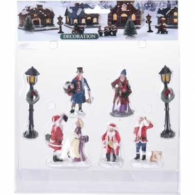 7x kerstdorp figuren/poppetjes type 2