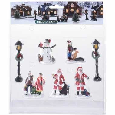 7x kerstdorp figuren/poppetjes type 3