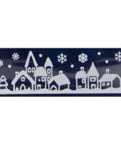 1x kerst raamversiering raamstickers witte stad met huizen 12 5 x 58 5 cm