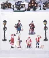 7x kerstdorp figuren poppetjes type 2