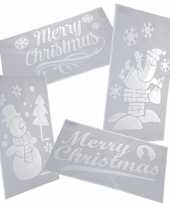 Kerst raamsjablonen raamdecoraties set 4 stuks 54 cm