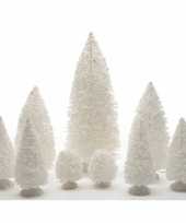 Kleine witte kerstboompjes 9x